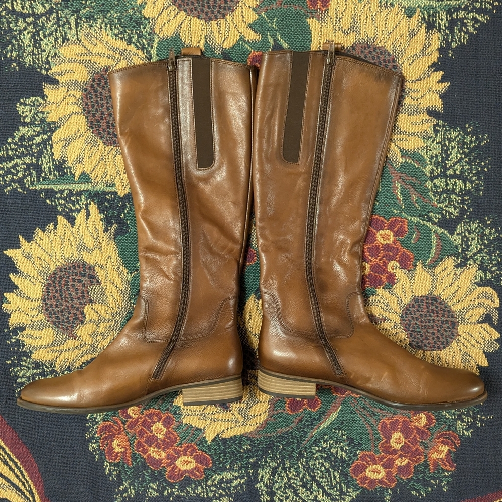 Gabor Leather Saddle Long Leg Riding Boot - Picture 5 of 9